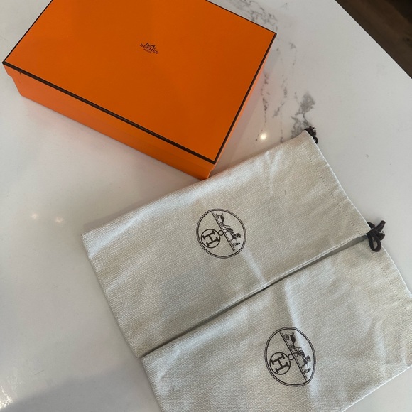 Hermes Oran Rose Porcelaine Leather Slide Sandals Size 42/11 - Picture 2 of 4